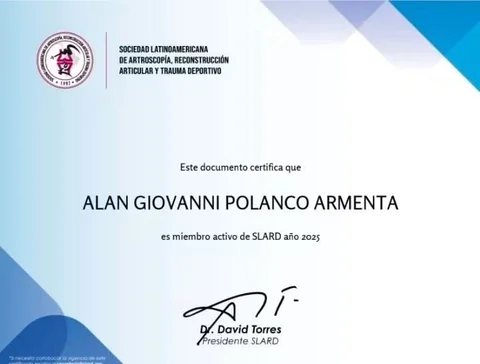 Constancia de miembro activo de SLARD (2025)